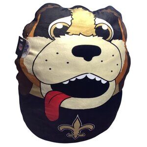New Orleans Saints Dog Pillow Mascot Plush Black & Gold 22" NFL Team Design